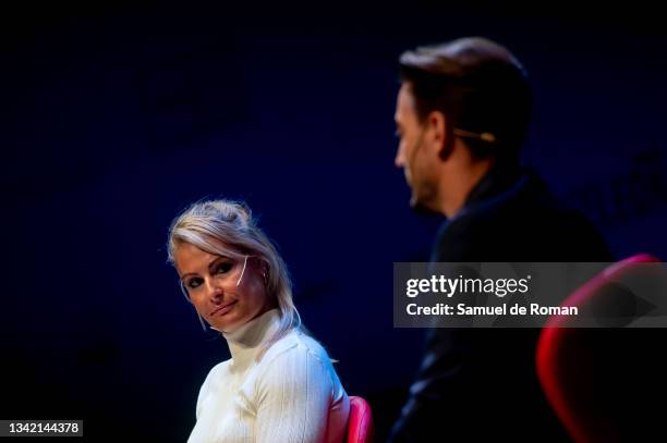 Spanish athlete Lydia Valentin and Spanish karateka Damian Quintero attend the International Sport Forum on September 23, 2021 in Leon, Spain.