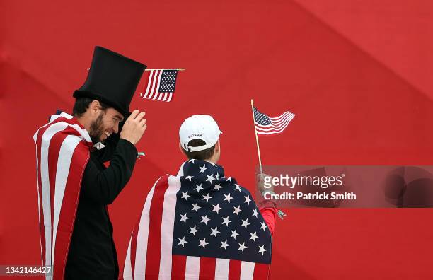 Fans attend the opening ceremony for the 43rd Ryder Cup at Whistling Straits on September 23, 2021 in Kohler, Wisconsin.