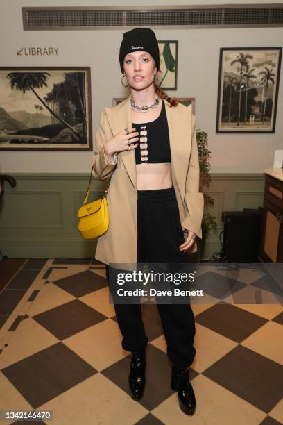 Jess Glynne attends the launch of Pavilion Club Knightsbridge on September 23, 2021 in London, England.