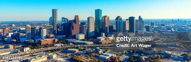 downtown houston tx aerial - texas stock pictures, royalty-free photos & images
