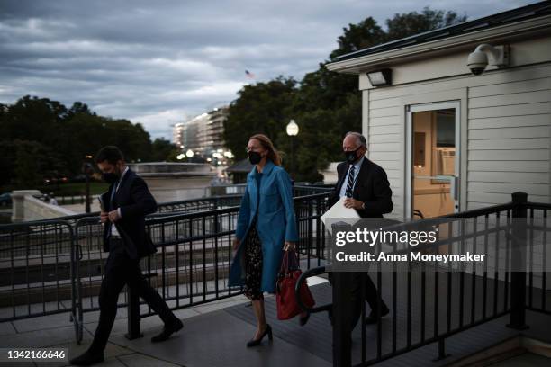 Brian Deese, National Economic Council Director, Louisa Terrell, the White House legislative affairs director, and Steve Ricchetti, Counselor to U.S....