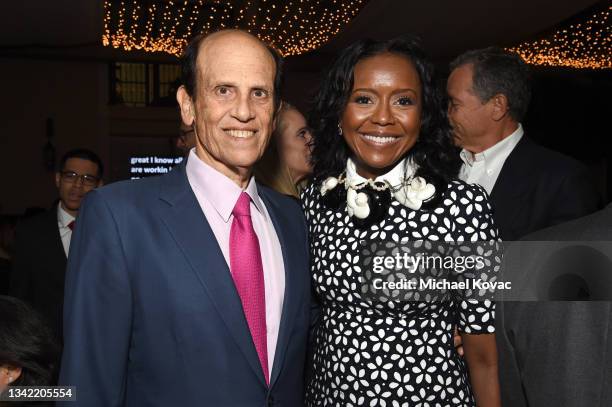 Milken Institute Chairman Michael Milken and YES Gala Co-Chair Mellody Hobson attend the YES 20th Anniversary Gala on September 23, 2021 in Los...