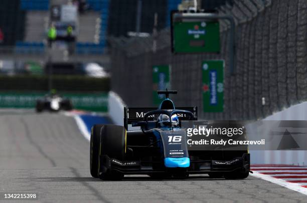 Roy Nissany of Israel and DAMS drives during practice ahead of Round 6:Sochi of the Formula 2 Championship at Sochi Autodrom on September 24, 2021 in...