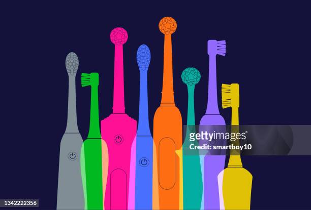 stockillustraties, clipart, cartoons en iconen met electric toothbrushes - dental hygiene