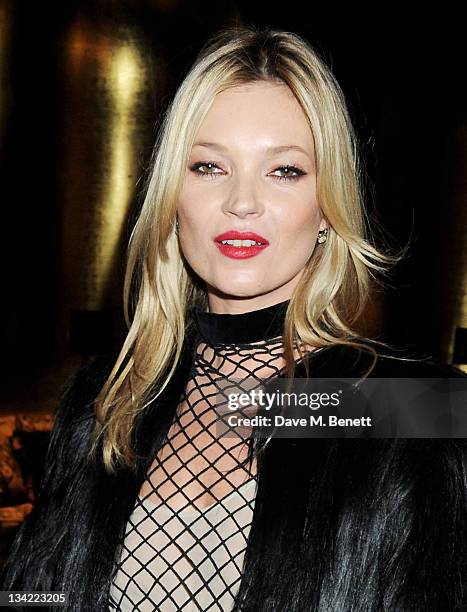 Model Kate Moss attends a drinks reception at the British Fashion Awards 2011 held at The Savoy Hotel on November 28, 2011 in London, England.