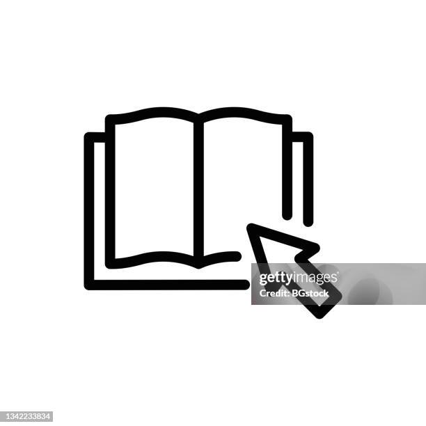 e-book line icon - college saving stock illustrations