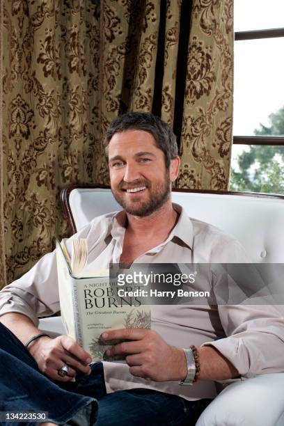 Actor Gerard Butler is photographed at home for Architectural Digest on February 11, 2010 in New York City.