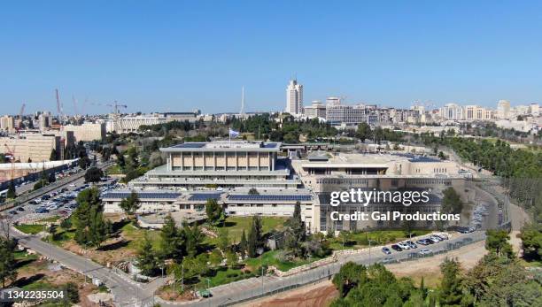 aerial /the knesset , house of the israeli parliament ,jerusalem - parlamento de israel fotografías e imágenes de stock