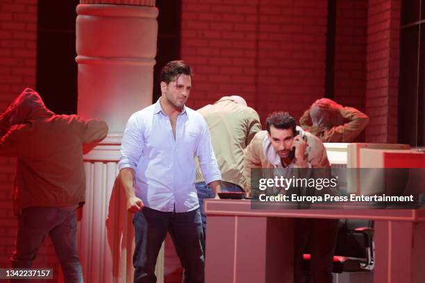 The singer David Bustamante and the actor Christian Sanchez during the photocall of the musical 'Ghost' on September 24, 2021 in Madrid, Spain. The...