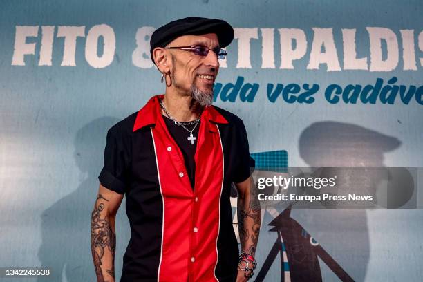 The singer Fito Cabrales, during a press conference at the WiZink Center, on 24 September, 2021 in Madrid, Spain. This Friday the band Fito y...