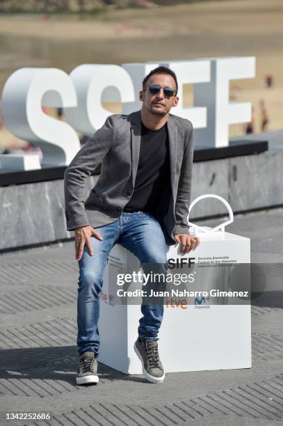 Alejandro Amenabar attends "La Fortuna" photocall during 69th San Sebastian Film Festival at Kursaal, San Sebastian on September 24, 2021 in San...