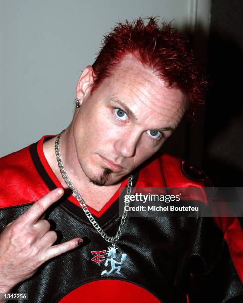 Musician Syn from the group "Insane Clown Posse " poses for a photograph at the Los Angeles Comic Book and Science Fiction Convention on August 18,...