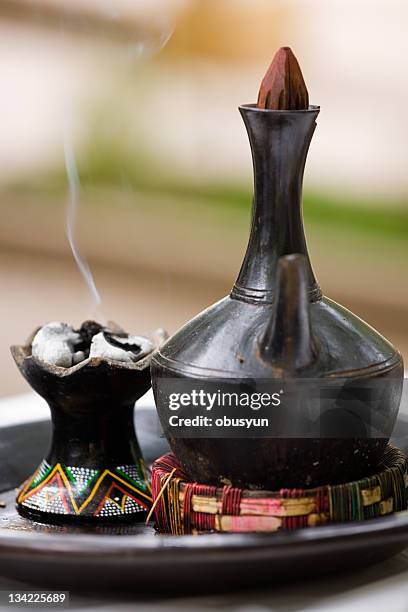 coffee ceremony - ethiopian coffee ceremony imagens e fotografias de stock