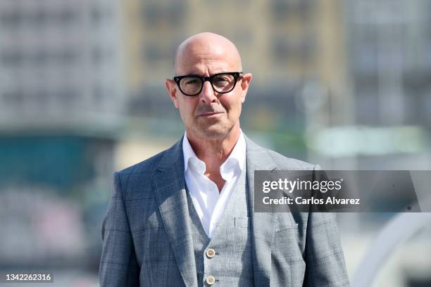 Actor Stanley Tucci attends "La Fortuna" photocall during 69th San Sebastian International Film Festival at Kursaal Palace on September 24, 2021 in...