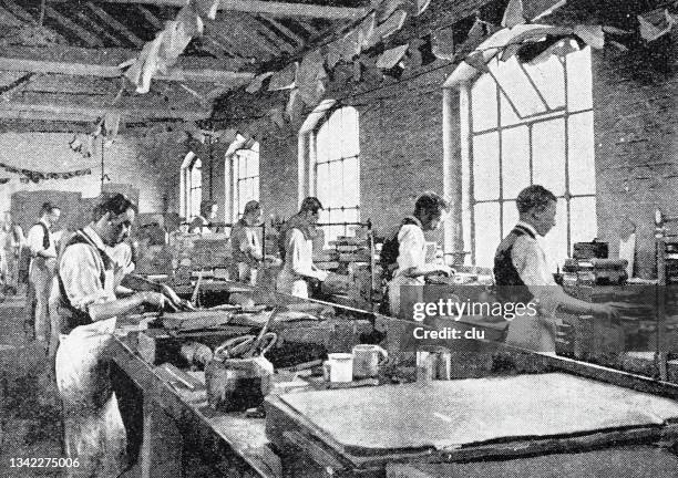 printing the bible: binding the books - book binding stock illustrations