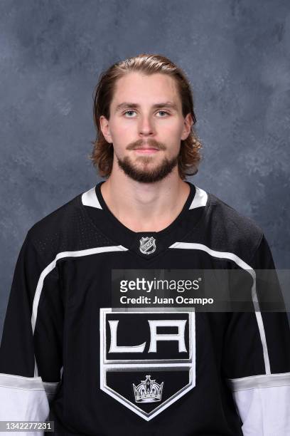Adrian Kempe of the Los Angeles Kings poses for his official headshot for the 2021-2022 season on September 22, 2021 at the Toyota Sports Performance...