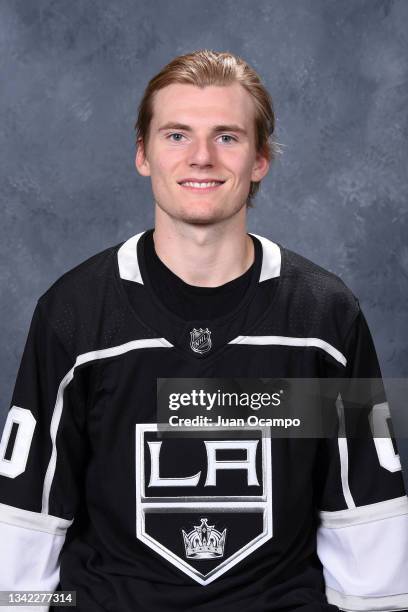 Lias Andersson of the Los Angeles Kings poses for his official headshot for the 2021-2022 season on September 22, 2021 at the Toyota Sports...