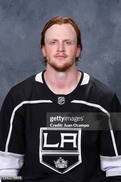 Austin Wagner of the Los Angeles Kings poses for his official headshot for the 2021-2022 season on September 22, 2021 at the Toyota Sports...