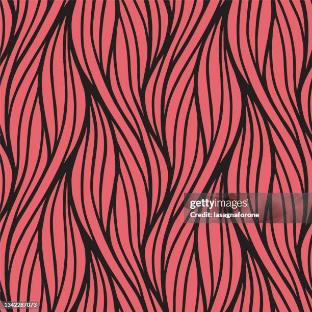 hand drawn organic growth vine / root / hair - seamless vector pattern - muscle fibre stock illustrations
