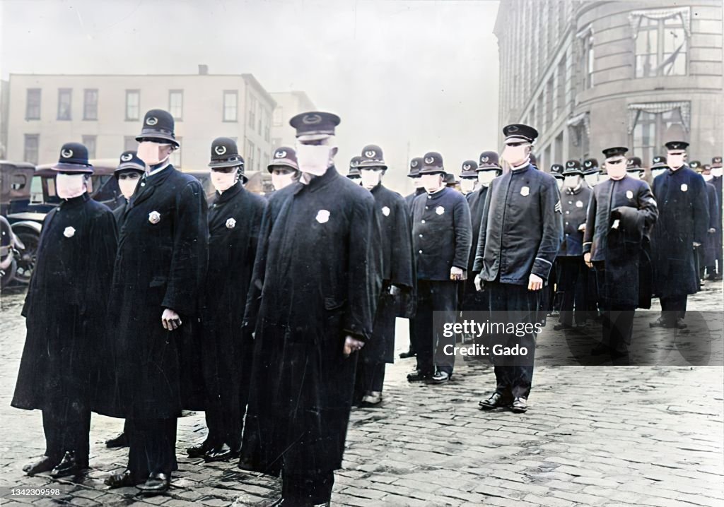 1918 Pandemic Masked Policemen