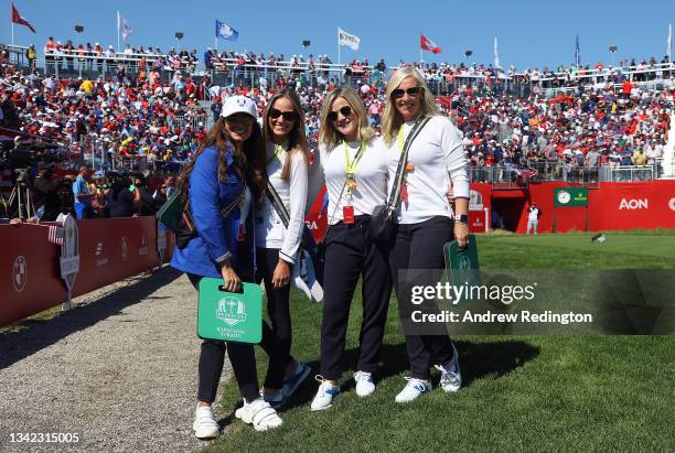 Kristin Stape, Erica Stoll, Wendy Honner, and Caroline Harrington pose for photos during Friday Afternoon Fourball Matches of the 43rd Ryder Cup at...