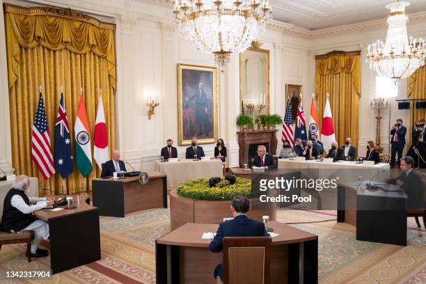 President Joe Biden hosts a Quad Leaders Summit along with Indian Prime Minister Narendra Modi, Australian Prime Minister Scott Morrison and Japanese...