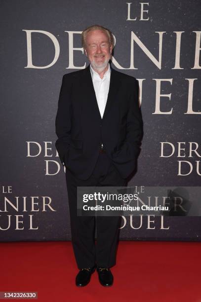 Ridley Scott attends the French premiere of 20th Century Studios' "The Last Duel" at cinema Gaumont Champs Elysees on September 24, 2021 in Paris,...