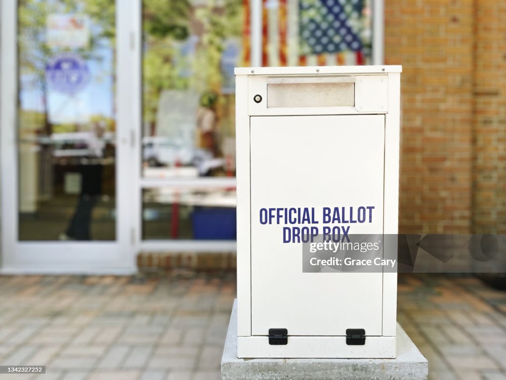 Ballot Drop Box Outside of Polling Place