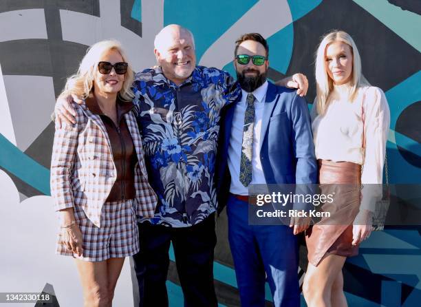 Tammy Bradshaw, Terry Bradshaw, Noah Hester, and Lacey Hester attend the PXG Dallas Grand Opening at PXG Dallas on September 23, 2021 in Plano, Texas.