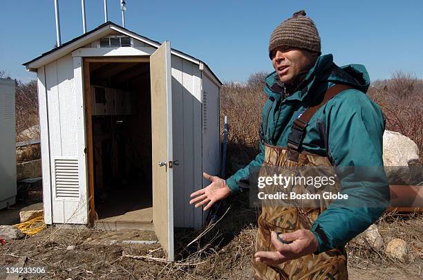 Wampanoag Tribe of Gay Head member David Vanderhoop says the shed in this picture has been the subject of back and forth debate between the tribe,...