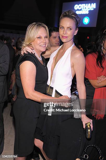 Charlize Theron and mother Gerda Jacoba Aletta attend the IFP's 21st Annual Gotham Independent Film Awards at Cipriani Wall Street on November 28,...