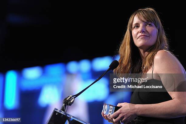 Award winner Katie Galloway speaks onstage at the IFP's 21st Annual Gotham Independent Film Awards at Cipriani Wall Street on November 28, 2011 in...