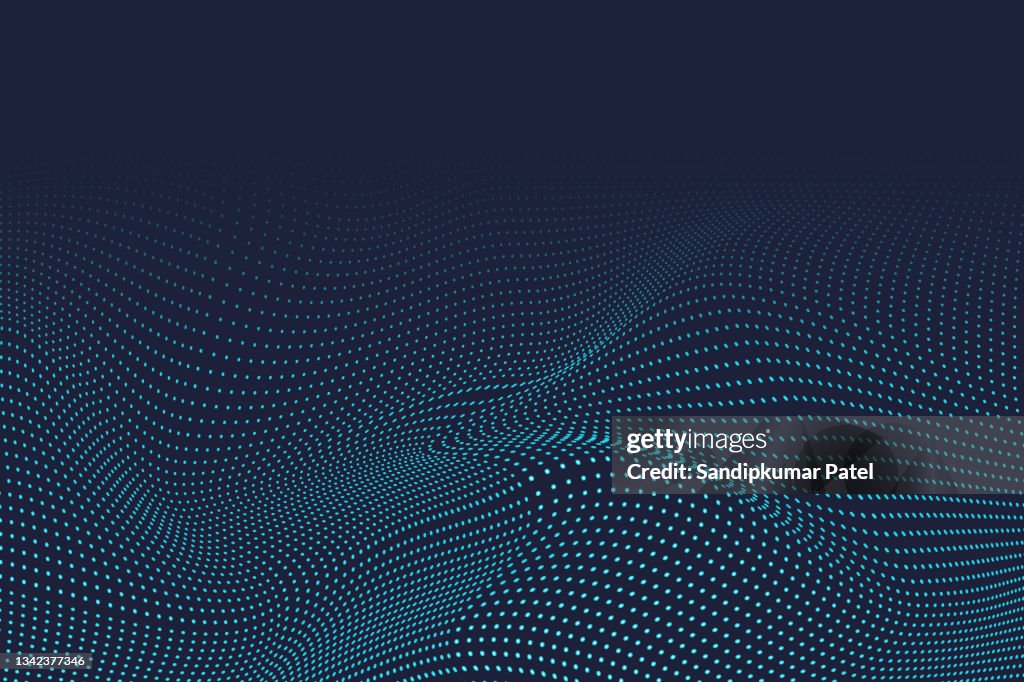 Abstract wavy halftone dots background
