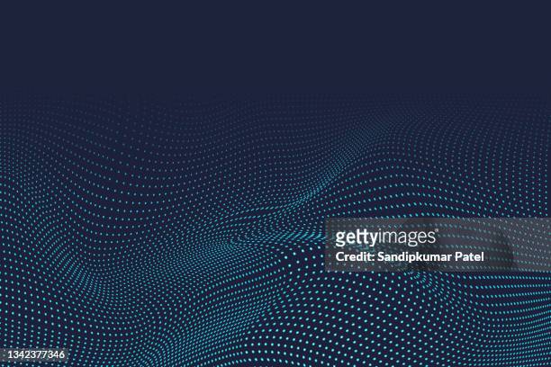 abstract wavy halftone dots background - wave pattern stock illustrations