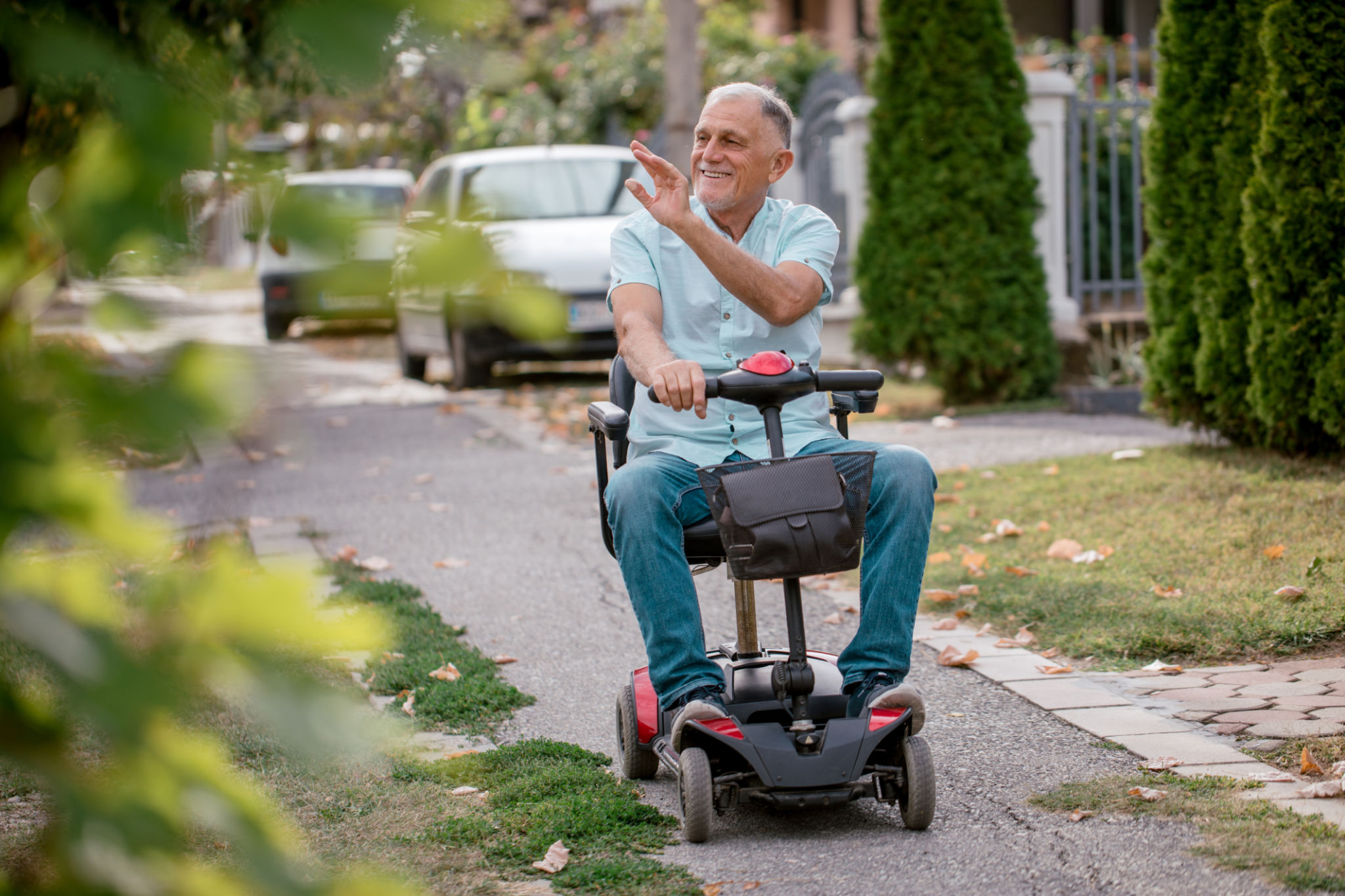 seniors using mobility scooters