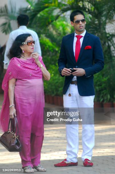 Lalitha Mallya and Siddharth Mallya attend the 'McDowell Signature Derby' at Mahalaxmi race course on February 05, 2012 in Mumbai, India