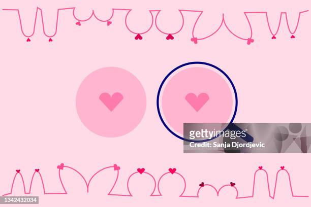 ilustraciones, imágenes clip art, dibujos animados e iconos de stock de póster de antecedentes del mes de concientización sobre el cáncer de mama - senos