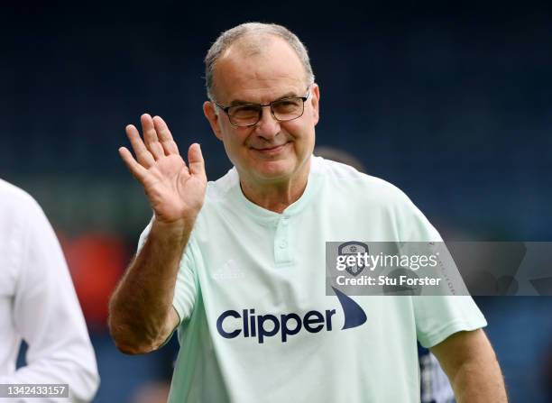 Marcelo Bielsa, Manager of Leeds United ahead of the Premier League match between Leeds United and West Ham United at Elland Road on September 25,...