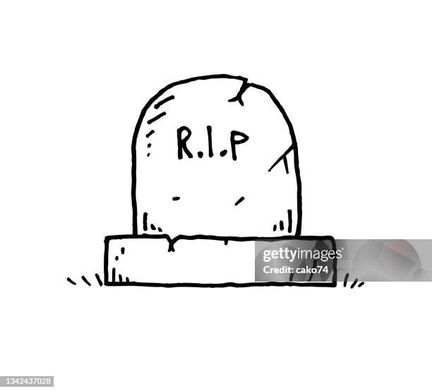 hand drawn head stone - gravestone stock illustrations
