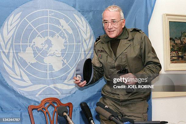 French General Philippe Morillon, head of the U.N forces in Bosnia-Hercegovina , arrives to hold a press conference, 06 March 1993 in Sarajevo, after...