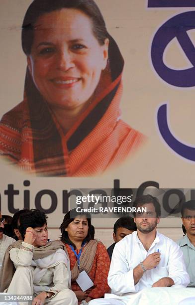 Congress Party General Secretary Rahul Gandhi attends the Indian Youth Congress National convention in New Delhi on November 29, 2011. The Congress...