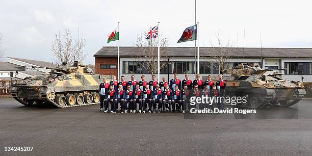 The Southern Hemisphere team pose before the Help for Heroes Rugby Challenge training session held at Lucknow Barracks on November 29, 2011 in...