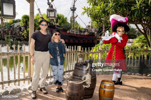 Raphaël and Mélanie Thierry attend the Halloween Disney Festival at Disneyland Paris on September 25, 2021 in Paris, France.