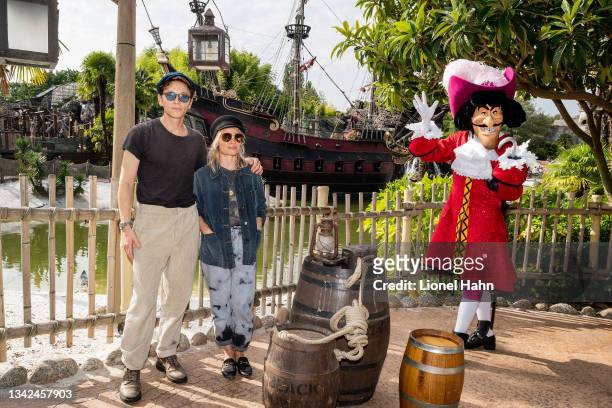 Raphaël and Mélanie Thierry attend the Halloween Disney Festival at Disneyland Paris on September 25, 2021 in Paris, France.