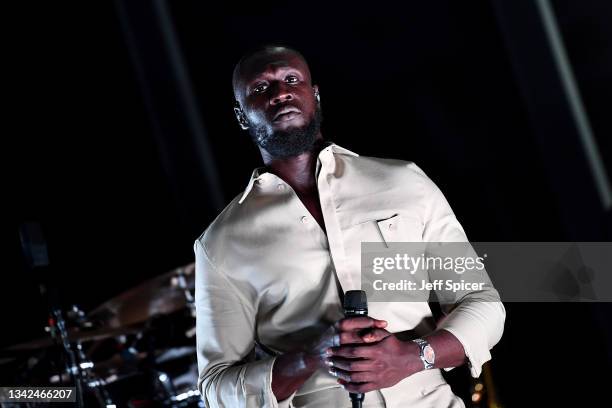 Stormzy performs during Global Citizen Live on September 24, 2021 in Unspecified.