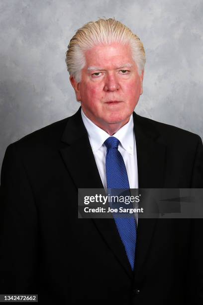 U2013 SEPTEMBER 22: President of Hockey Operations Brian Burke of the Pittsburgh Penguins poses for his official headshot for the 2021-2022 season on...