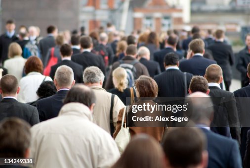 Crowd of commuters Crowd of commuters