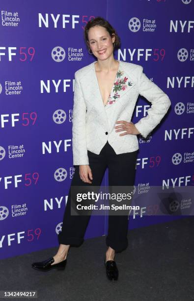 Actress Vicky Krieps attends the "Bergman Island" photo call during the 59th New York Film Festival at Alice Tully Hall, Lincoln Center on September...