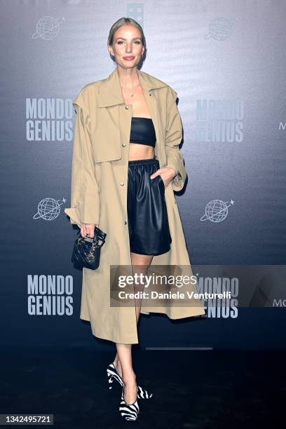 Leonie Hanne is seen at Moncler MondoGenius Castello Sforzesco on September 25, 2021 in Milan, Italy.