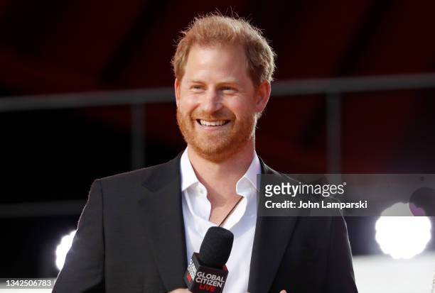 Prince Harry, Duke of Sussex speaks onstage during Global Citizen Live, New York on September 25, 2021 in New York City.